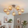 Gastor plafonnier rétro à 7 globes ronds, luminaire de plafond Ø 82 cm