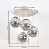 Gastor plafonnier à globes, plafonnier boule rétro vintage 4 lumières Ø 38 cm