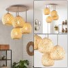 Basto plafonnier boule à 4 lumières avec abat-jour tressés, style boho