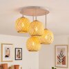 Basto plafonnier boule à 4 lumières avec abat-jour tressés, style boho