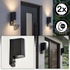 Applique murale Up & Down Kingstown cylindrique, lot de 2, détecteur de mouvement IP44