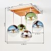 Gastor plafonnier à boules 5 lumières, base carrée à lattes, E14, ø 39 cm