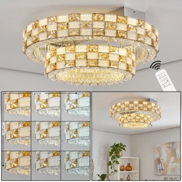 Seloria plafonnier LED rond double couronne avec télécommande, Ø 61 cm
