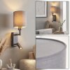 Turil LED applique murale liseuse tête de lit avec abat-jour tissu et spot orientable