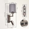 Turil LED applique murale liseuse tête de lit avec abat-jour tissu et spot orientable