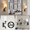 Applique murale Turil LED avec liseuse orientable pour canapé, abat-jour blanc, lot de 2