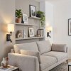 Applique murale Turil LED avec liseuse orientable pour canapé, abat-jour blanc, lot de 2