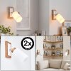 Alvorn applique murale orientable E27, lot de 2, abat-jour cylindrique scandinave