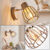 Keldor applique murale orientable avec interrupteur, abat-jour cage rétro E27