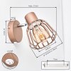 Keldor applique murale orientable avec interrupteur, abat-jour cage rétro E27