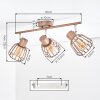 Keldor plafonnier à 3 spots orientables avec abat-jour cage rétro