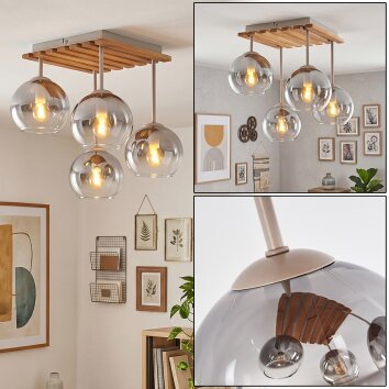 Koyoto plafonnier 4 lumières à globes, luminaire de plafond boho rétro