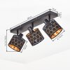 Alsen plafonnier 3 spots orientables E14, abat-jour ajourés motif alvéoles