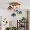 Gastor plafonnier à 4 boules suspendues E14, structure à lattes boho rétro