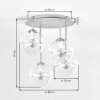 Gastor plafonnier boule 4 lumières E14 Ø 38 cm, style rétro vintage