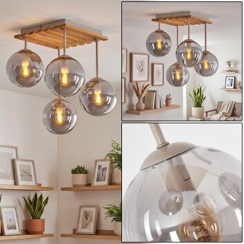 Gastor plafonnier boule 4 lampes vintage rétro pour salon et salle à manger