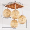 Plafonnier Basto en rotin bambou, lampe de plafond bohème 4 lumières E14