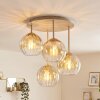 Koyoto plafonnier à globes ronds vintage, 4 lumières E14, Ø 38 cm, rétro