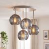 Koyoto plafonnier boule 4 lumières pour salon, style rétro vintage, Ø 38 cm