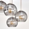 Koyoto plafonnier boule 4 lumières pour salon, style rétro vintage, Ø 38 cm
