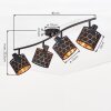 Alsen plafonnier 4 spots orientables indépendamment, abat-jour ajourés nid d’abeille