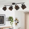 Tallaboa plafonnier 4 spots orientables E14 à abat-jour ajourés losanges
