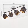 Tallaboa plafonnier 4 spots orientables E14 à abat-jour ajourés losanges