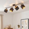 Plafonnier Alsen 4 spots orientables, rampe allongée avec abat-jour ajourés