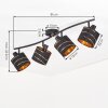 Plafonnier Alsen 4 spots orientables, rampe allongée avec abat-jour ajourés