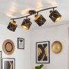 Spot de plafond Opatija scandinave, à 4 abat-jour orientables noir et or croisés