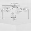 Chehalis plafonnier boule rétro 6 lumières G9, Ø 58 cm, pour salon