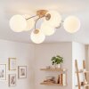 Chehalis plafonnier boule moderne 6 lumières, design globes courbés ø 64 cm