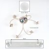 Plafonnier en grappe moderne Chehalis, six abat-jour blancs en verre, ø 15 cm