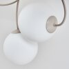 Plafonnier en grappe moderne Chehalis, six abat-jour blancs en verre, ø 15 cm