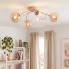 Chehalis plafonnier boule 6 lumières G9, design courbé, Ø 58 cm, salon