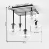 Gastor Plafonnier à globes 5 lumières E14, luminaire de plafond rétro
