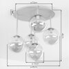 Chehalis plafonnier boule rétro 5 lampes G9, abat-jour globe ø 45 cm