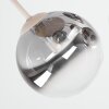 Plafonnier moderne Chehalis à 5 abat-jour ronds en verre clair et fumé, ø 15 cm