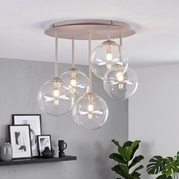 Chehalis plafonnier boule 5 flammes G9 ø 45 cm, luminaire plafond vintage