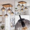 Koyoto plafonnier à 4 flammes, lampe de plafond avec abat-jours globe striés