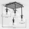 Koyoto plafonnier à 4 flammes, lampe de plafond avec abat-jours globe striés