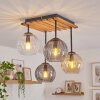 Plafonnier Koyoto 4 lumières E14, globes suspendus, style boho vintage