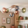 Plafonnier moderne Chehalis à 6 lumières avec abat-jour en verre multicolores, ø 12 cm