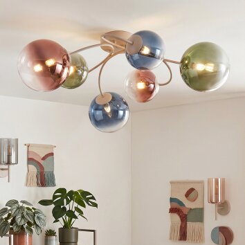 Chehalis plafonnier boule moderne 6 lumières, lampe de plafond ronde Ø 64 cm