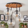 Koyoto plafonnier 4 lumières E14 style boho rétro, abat-jour globe pour salon