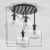 Koyoto plafonnier 4 lumières E14 style boho rétro, abat-jour globe pour salon