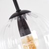 Koyoto plafonnier 4 lumières E14 style boho rétro, abat-jour globe pour salon