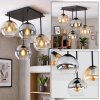 Plafonnier Koyoto lampe de plafond 4 lumières E14, abat-jour globe vintage