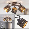 Plafonnier Alsen 3 spots orientables, abat-jour ajourés motif hexagonal