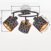 Plafonnier Alsen 3 spots orientables, abat-jour ajourés motif hexagonal